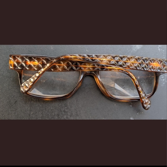 Chanel Havana Quilted Arms Eyeglass Frames - Picture 3 of 4